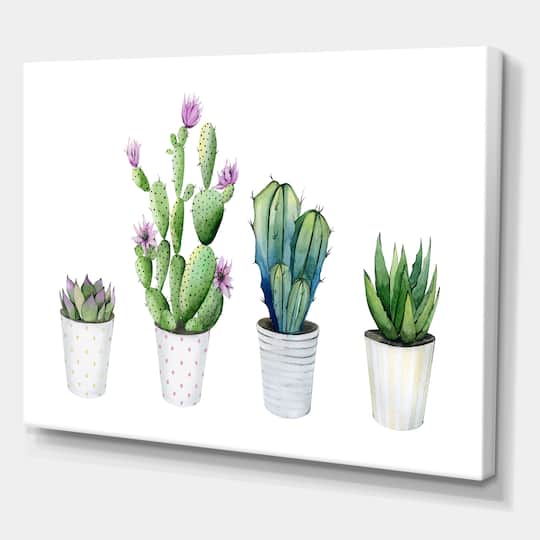 Designart - Cactus Succulent Aloe Vera Home Plants In The Pots